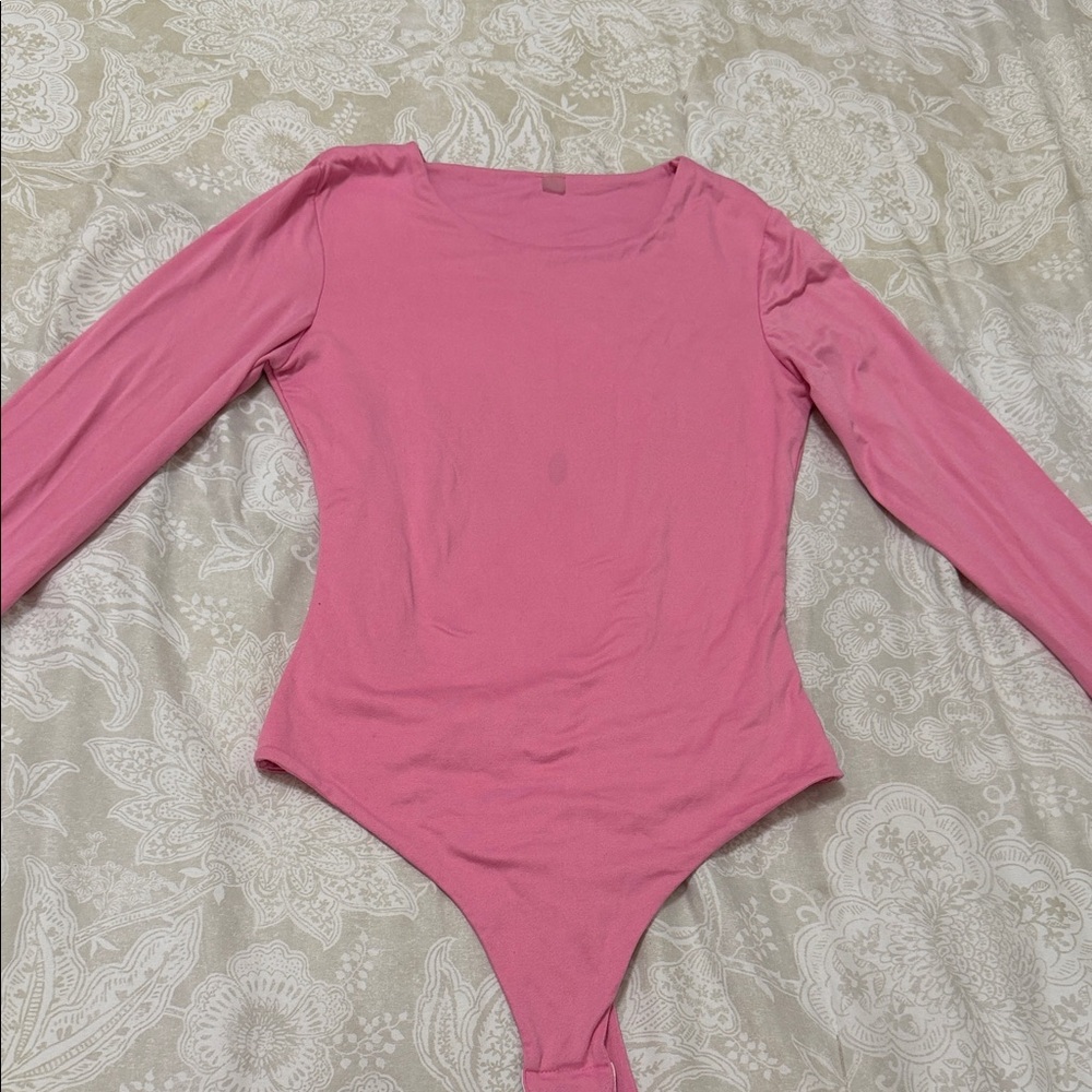 Elegant Pink Long Sleeve Bodysuit